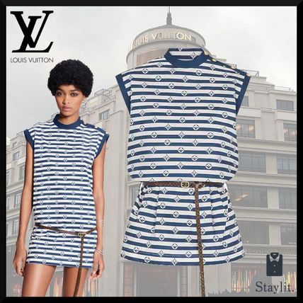 Louis Vuitton MONOGRAM 2020 SS Short Stripes Monogram Casual Style Sleeveless Cotton Logo 1A7SKM 