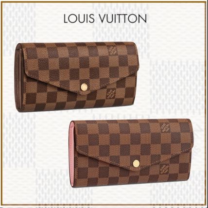 Louis Vuitton PORTEFEUILLE SARAH Other Plaid Patterns Canvas Blended Fabrics Folding Wallet 