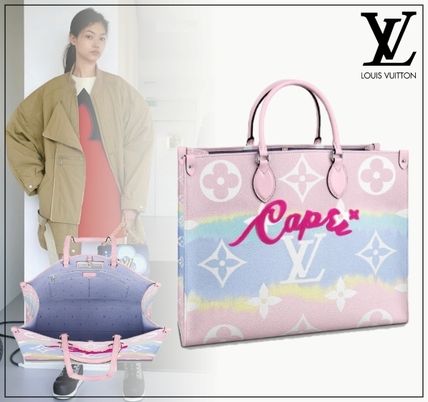 Louis Vuitton Monogram Casual Style Canvas A4 Bi color Leather M45186 