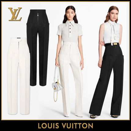 Louis Vuitton 2020 SS Wool Silk Plain Long Party Style Office Style Elegant Style 1A7UQF 1A7UX4 