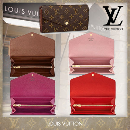 Louis Vuitton PORTEFEUILLE SARAH Monogram Unisex Canvas Blended Fabrics Bi color Leather Logo M62236 M62235 M62234 M60531 