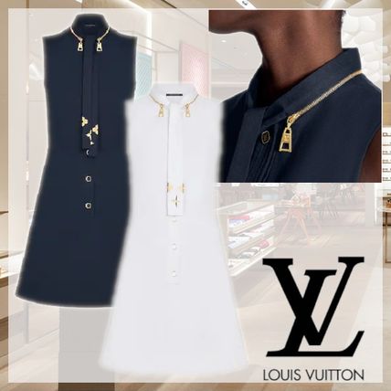 Louis Vuitton Short Monogram Casual Style A line Sleeveless Flared Cotton 1A7SW1 1A7SW7 