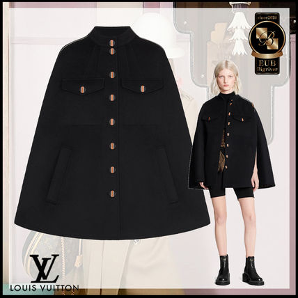 Louis Vuitton 2020 21AW Monogram Wool Logo Ponchos  Capes 1A825U 1A825T 1A825S 
