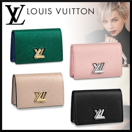 Louis Vuitton TWIST 2020 SS Blended Fabrics Plain Leather Folding Wallet Card Holders M68682 M68681 M68757 M68856 