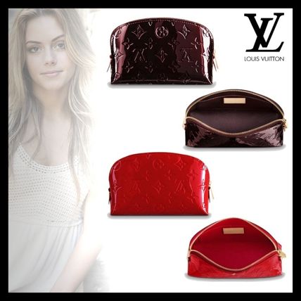 Louis Vuitton Monogram Leather Logo Pouches  Cosmetic Bags 