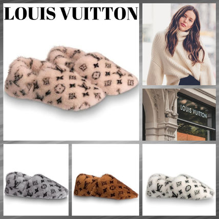 Louis Vuitton 2020 21AW Monogram Casual Style Fur Slippers Shoes 