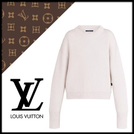 Louis Vuitton 2020 21AW Crew Neck Short Cashmere Long Sleeves Elegant Style Cropped 1A67H8 