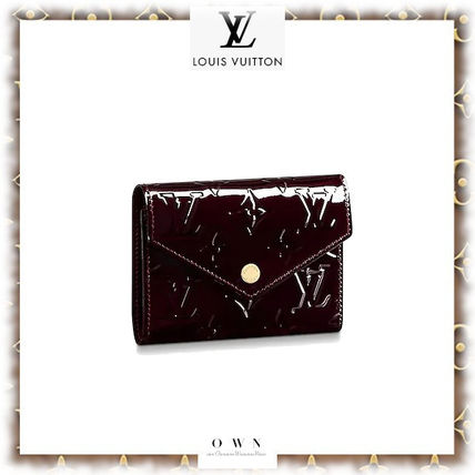 Louis Vuitton MONOGRAM VERNIS Monogram Calfskin Leather Folding Wallet Small Wallet 