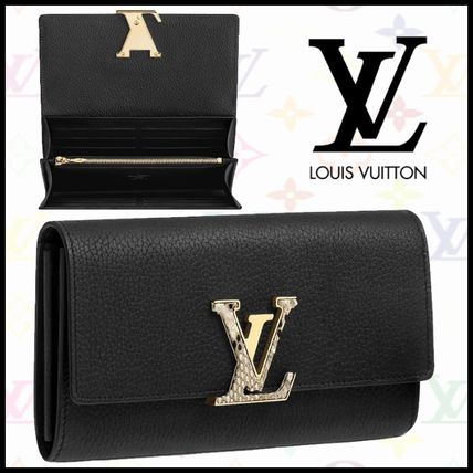 Louis Vuitton CAPUCINES Calfskin Blended Fabrics Leather Python Folding Wallet N90129 