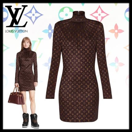 Louis Vuitton 2020 21AW Short Monogram Tight Long Sleeves High Neck Elegant Style 1A8CF1 