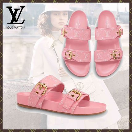 Louis Vuitton MONOGRAM 2020 SS Monogram Open Toe Plain Toe Casual Style Blended Fabrics 1A67UZ 