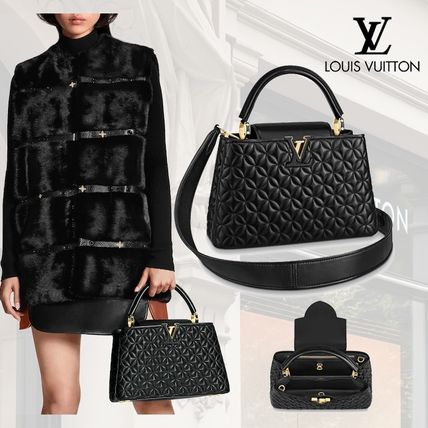 Louis Vuitton CAPUCINES Monogram Leather Handbags M55366 