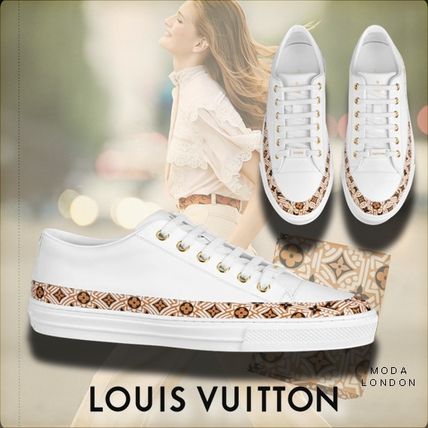 Louis Vuitton Monogram Rubber Sole Casual Style Blended Fabrics Leather 