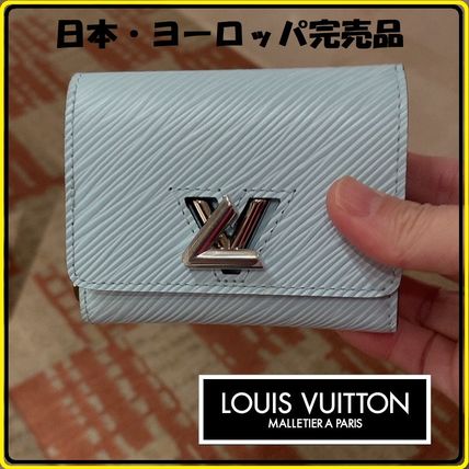 Louis Vuitton TWIST Unisex Street Style Plain Leather Small Wallet Logo 