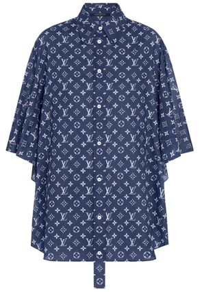 Louis Vuitton 2020 SS Monogram Long Sleeves Cotton Long Elegant Style Logo 