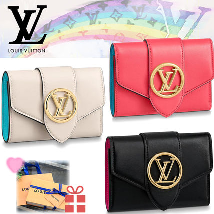 Louis Vuitton PONT NEUF 2020 SS Calfskin Leather Folding Wallet Logo Folding Wallets 