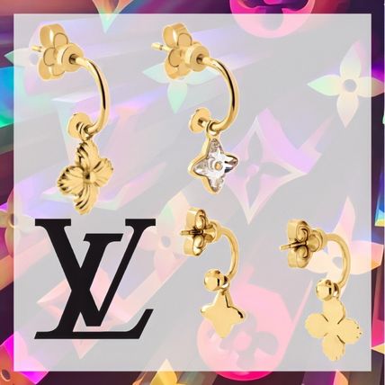 Louis Vuitton MONOGRAM 2019 20AW Blooming Strass Mismatched Earrings M68376 