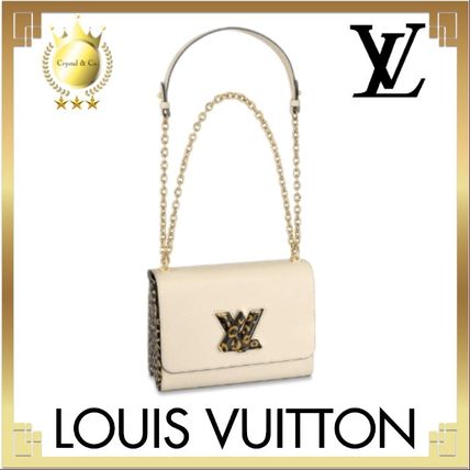 Louis Vuitton TWIST 2020 SS Leopard Patterns Casual Style Calfskin Canvas 2WAY Bi color 