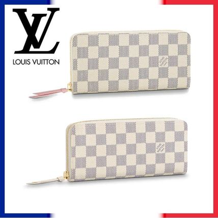 Louis Vuitton DAMIER AZUR 2020 21AW Leather Long Wallet Logo Long Wallets 