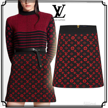 Louis Vuitton MONOGRAM 2020 21AW Short Monogram Wool Silk Nylon Bi color Plain Cotton Logo 
