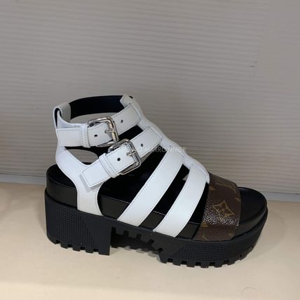 Louis Vuitton MONOGRAM 2020 SS Laureate Multistrap Platform Sandal 1A64Q5 