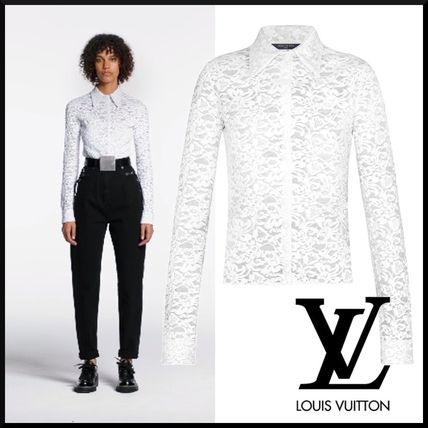 Louis Vuitton 2019 20AW Long Sleeves Cotton Lace Elegant Style Shirts  Blouses 1A5QQU 