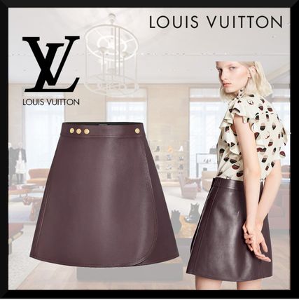 Louis Vuitton 2020 21AW Leather A Line Mini Wrap Skirt 1A824H 