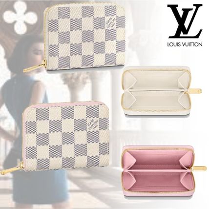 Louis Vuitton DAMIER AZUR 2020 SS Leather Long Wallet Small Wallet Logo Coin Cases N60229 N63069 