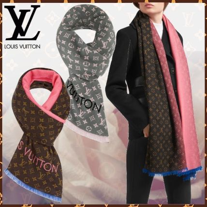 Louis Vuitton MONOGRAM 2020 SS Monogram Wool Blended Fabrics Bi color Fringes 