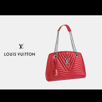 Louis Vuitton Casual Style 2WAY Plain Leather Elegant Style Logo Totes 