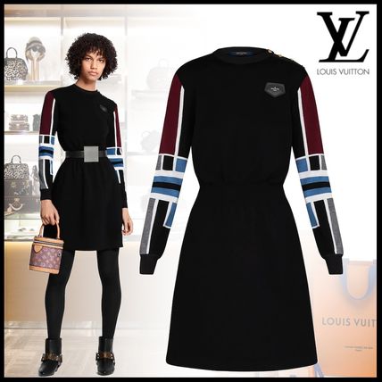 Louis Vuitton 2019 20AW Crew Neck Short A line Wool Silk Nylon Long Sleeves Plain 1A5R8C 1A5R8B 1A5R8A 