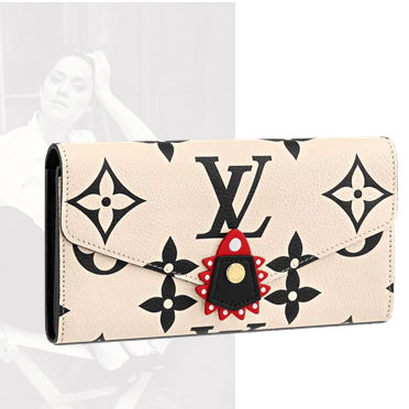 Louis Vuitton PORTEFEUILLE SARAH 2020 21AW Monogram Leather Folding Wallet Logo Long Wallets 