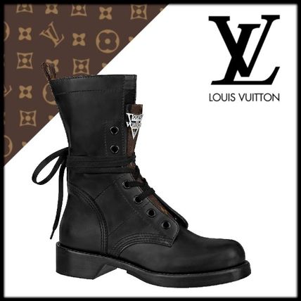 Louis Vuitton 2020 21AW Casual Style Plain Leather Logo Mid Heel Boots 1A64V3 