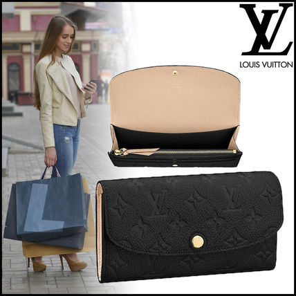 Louis Vuitton MONOGRAM EMPREINTE 2019 20AW Monogram Leather Logo Long Wallets M62369 