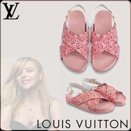 Louis Vuitton Casual Style Logo Sandals 1A85DV 