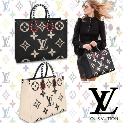 Louis Vuitton Monogram A4 Leather Logo Totes M45373 M45372 