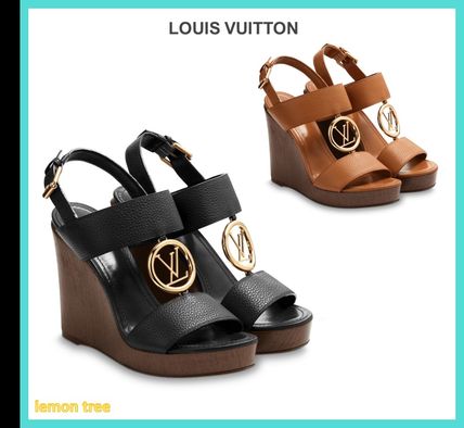 Louis Vuitton 2018 19AW Open Toe Plain Leather Elegant Style 1A3R4S 1A3R4D 