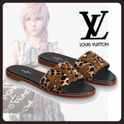 Louis Vuitton LOCKIT 2019 20AW Wedge Open Toe Spawn Skin Blended Fabrics 