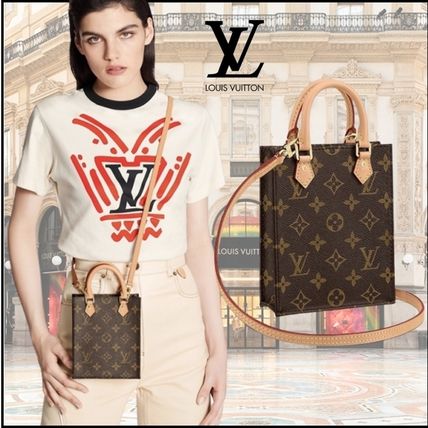 Louis Vuitton Monogram Unisex Leather Logo Shoulder Bags 