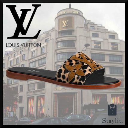 Louis Vuitton LOCKIT 2020 SS Monogram Leopard Patterns Open Toe Casual Style Leather 1A5N2W 