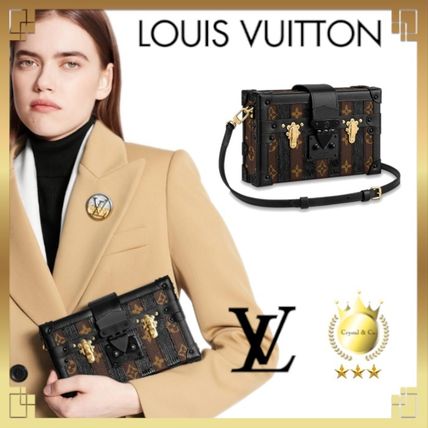 Louis Vuitton PETITE MALLE 2020 21AW Stripes Monogram Casual Style Calfskin Canvas Lambskin 2WAY 