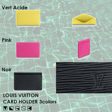 Louis Vuitton EPI 2020 SS Plain Leather Logo Card Holders 