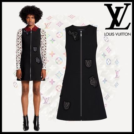 Louis Vuitton 2020 SS Monogram Casual Style A line Wool Silk Logo Dresses 1A5JOI 