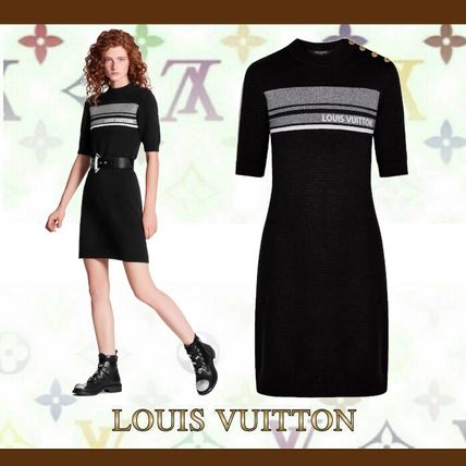 Louis Vuitton 2020 SS Lv Intarsia Signature Dress 1A5QL5 1A5QL4 1A5QL3 1A5QL2 1A5QL1 