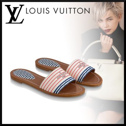 Louis Vuitton MONOGRAM Lv Escale Lock It Flat Mule 1A7U3E 