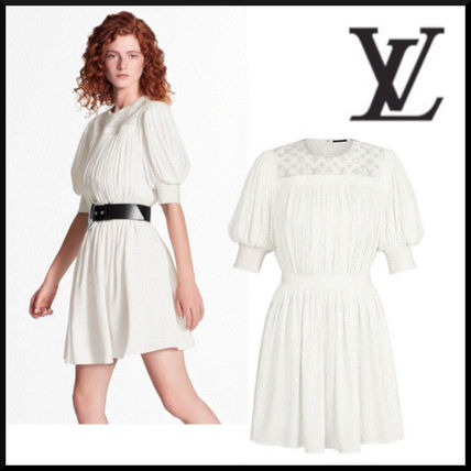 Louis Vuitton 2020 SS Crew Neck Monogram Casual Style Flared Party Style 1A612K 