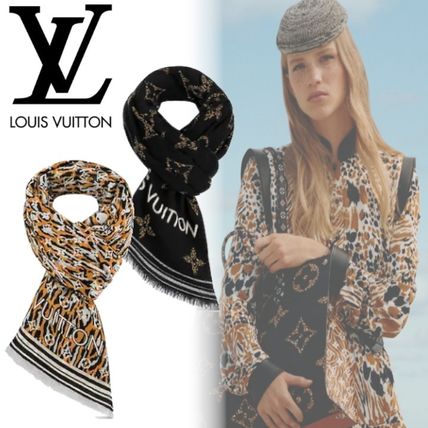 Louis Vuitton MONOGRAM 2019 20AW Monogram Wool Fringes Elegant Style Logo Accessories 