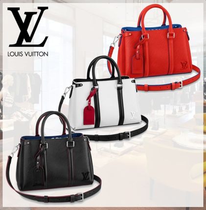 Louis Vuitton EPI 2WAY Bi color Plain Leather Elegant Style Crossbody Logo 
