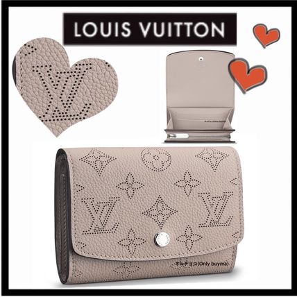 Louis Vuitton MAHINA 2018 SS Monogram Unisex Calfskin Plain Small Wallet Folding Wallets 