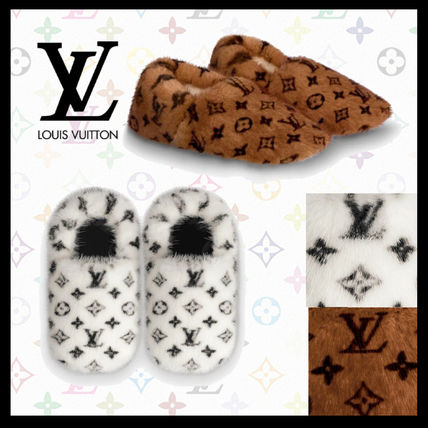 Louis Vuitton MONOGRAM Monogram Unisex Fur Slippers Logo Shoes 1A5T0K 1A5T0H 1A5T0F 1A5T0S 1A5T0P 1A5T0N 